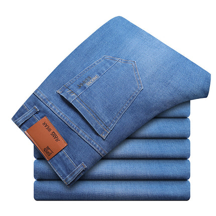 Summer Thin Jeans Men's Loose Straight Middle-aged Spring Middle-aged Men's Clothing Dad's Clothing Men's Casual Pants