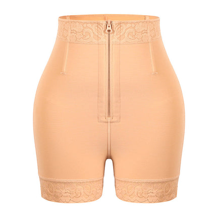 Cross-Border Trade High-Waisted Shapewear Pants with Zipper, Body Shaping, Waist Slimming, Plus-Size Women's Tummy Control Pants, Butt-Lifting Waist Trainer, Tight-Fitting Pants