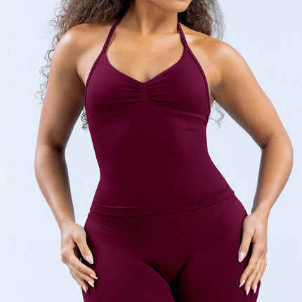 suit DF Amazon Explosions Shorts Small Bra High Elastic Superfine Extinction Nylon Hanging Neck Beauty Back Sports Vest