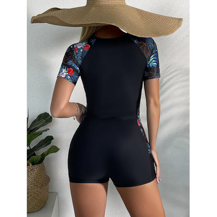 New Swimsuit, High-End One-Piece, Conservative and Slim Women's Swimsuit, Sexy Floral Surfing Suit, Diving Swimsuit