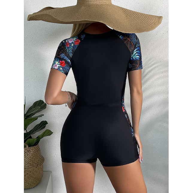 New Swimsuit, High-End One-Piece, Conservative and Slim Women's Swimsuit, Sexy Floral Surfing Suit, Diving Swimsuit