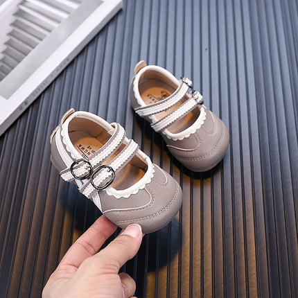 2025 Autumn New Style Girls' Single Shoes for 0-1-2 Years Old Baby Princess Shoes with Soft Soles, Simple Little Leather Shoes for Baby Girls