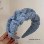6#Sky blue plush headband