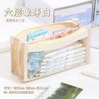 Six layer large capacity pencil case-Ivory White
