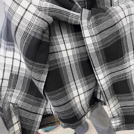 Design Irregular Fake Two-Piece Plaid Skirt Women's 2025 Spring Hong Kong Style Retro Skirt