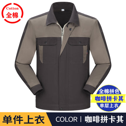 Spring and Autumn Men's and Women's Cotton Sanding Thickened Top suit Shipyard Electrician Anti-scald Wear-resistant Welding Machine Repair Labor Protection Clothing