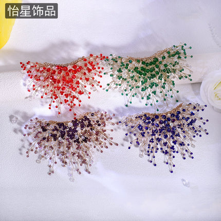 Yixing European and American Cross-Border Hair Accessories Comb Wholesale Luxury High-End Crown Hair Accessories Heavy Handmade Forest Hair Crown A326