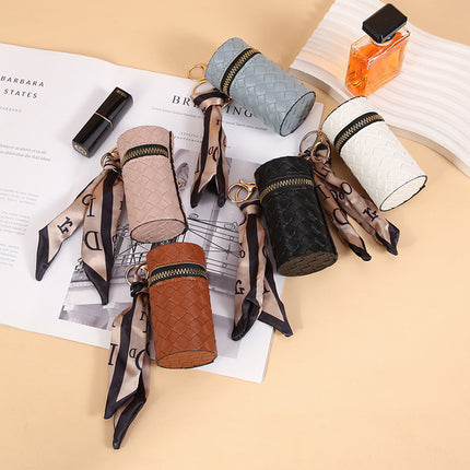 High-End Luxury Coin Purse Pendant Earphone Bag Lipstick Mini Keychain Bag Retro Bucket Lipstick Bag Simple Pendant Bag