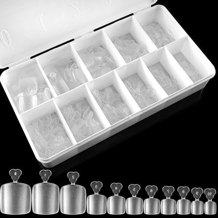 New Porcelain White Box Manicure Piece 550 Pieces Ultra-thin Seamless Transparent Foot Nail Piece Toe Fake Nail Piece