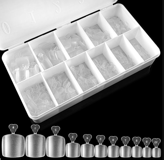 New Porcelain White Box Manicure Piece 550 Pieces Ultra-thin Seamless Transparent Foot Nail Piece Toe Fake Nail Piece