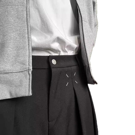 Three-Dimensional Deconstructed Niche Drapey Wide-Leg Suit Pants for Men and Women, Straight Casual Loose Fashion Floor-Length Trousers