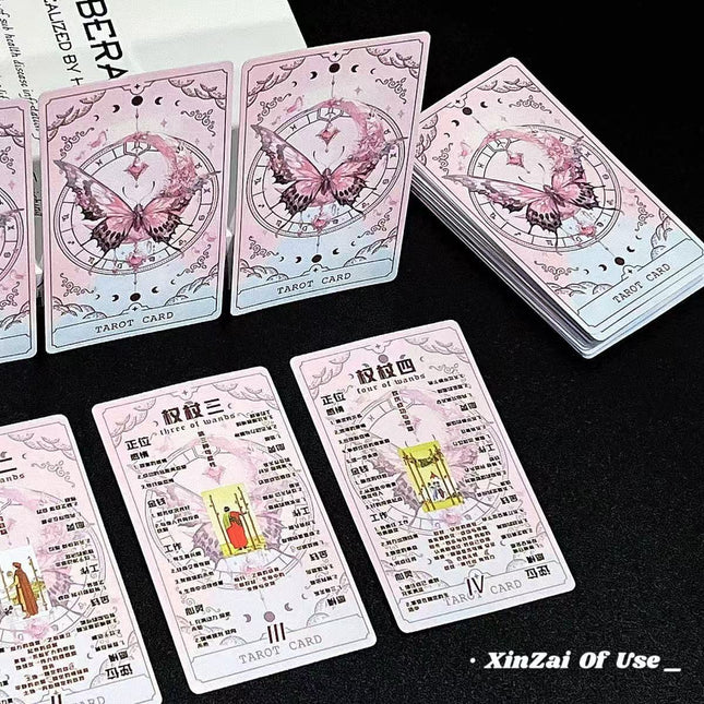 Tarot West Classic High-Value 78 Card Deck New Original Learning Tarot Pink Butterfly Cards