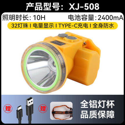 Headlight Strong Light Outdoor Special Led Ultra-Long Battery Life Rechargeable Waterproof Searchlight Super Bright Night Fishing Long-Range Fishing Light