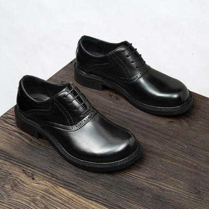 Men's Genuine Leather Shoes 2026 New Style Business Casual Wide-Footed Men's Shoes British-Style Brogue Oxford Shoes