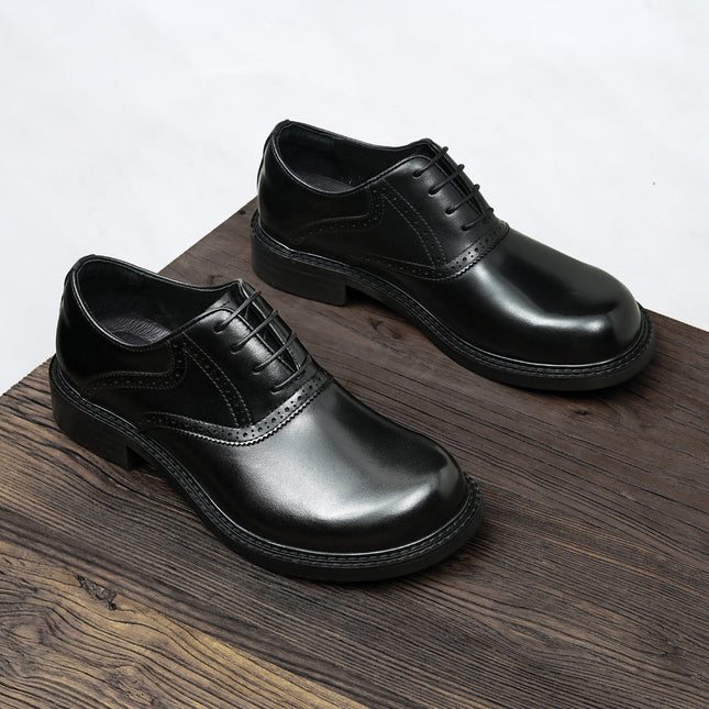 Men's Genuine Leather Shoes 2026 New Style Business Casual Wide-Footed Men's Shoes British-Style Brogue Oxford Shoes