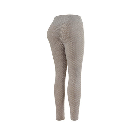 Tight Jacquard Bubble Pants, Hip-Lifting High-Waisted Yoga Pants, Fitness Leggings, Comfortable, Trendy, Casual and Versatile