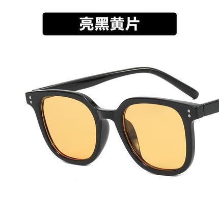 Rice Nail Square Sunglasses 2022 New Simple Sunglasses Brown Yellow Trendy Retro Sunglasses for Men and Women Internet Celebrity