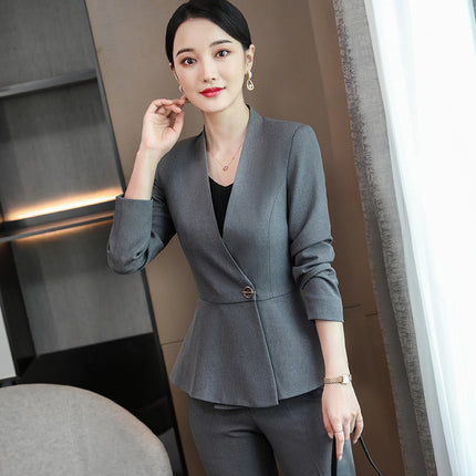 Professional Dress Temperament Goddess Fan suit Suit FormaTIONAL Suit Beauty Salon Front Desk Tooling Hotel Manager Work Clothes High-end