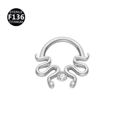 2024 new G23 titanium alloy tassel nose ring ear bone ring carved nose ring explosion puncture jewelry