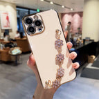 iphone  12PROMAX / Electroplated rhinestone bracelet (cherry blossom powder)