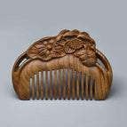 Green sandalwood small lotus moon comb 7.5