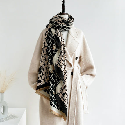 Shawl for Winter Outer Wear, High-End and Versatile Imitation Cashmere Thickeneded Warm Scarf, Office Air-Conditioned Room Windproof Scarf