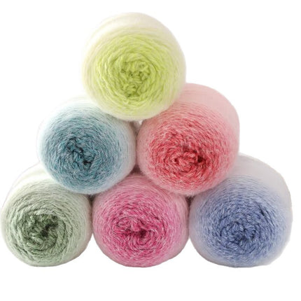 Seven-Star Blanket Long-Pile Yarn Gradient Imitation Mink Squirrel Fur Hand-Knitted Scarf