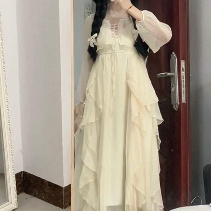 Fairy Dress Suit for Women 2024 Summer New Elegant Fairy Skirt chic Gentle Style Long Skirt