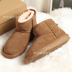Maroon snow straight boots / 35