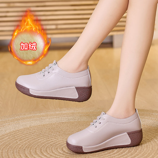 Fleece-lined 2024 spring and summer new Tods women's thick-soled middle-aged and elderly mother's shoes non-slip outer wear casual single-layer shoes women