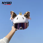 Leopard print pink with bell cat ears (excluding helmet and middle crown)