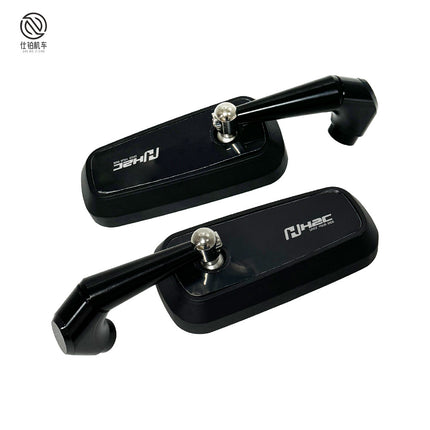 Motorcycle modification universal semi-CNC aluminum alloy rearview mirror mirror blue/chrome mirror anti-glare mirror H2C