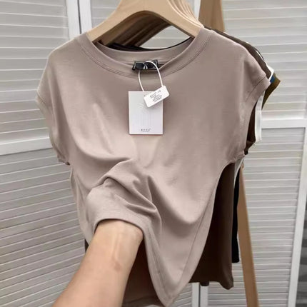 Korean Style Loose 2025 Summer New Style Western Style Age-Reducing Slimming Look Design Xiaofeifei Sleeve Short-Sleeved T-Shirt Women's Tops
