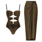 Gold swimsuit set / S