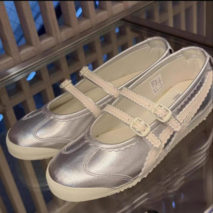 Sheepskin Edition ~ 2025 Ghost Family Japanese Style Ballet Shoes with Flat Bottom Women's Leather Girl's Style Mary Jane Shoes