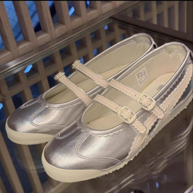 Sheepskin Edition ~ 2025 Ghost Family Japanese Style Ballet Shoes with Flat Bottom Women's Leather Girl's Style Mary Jane Shoes