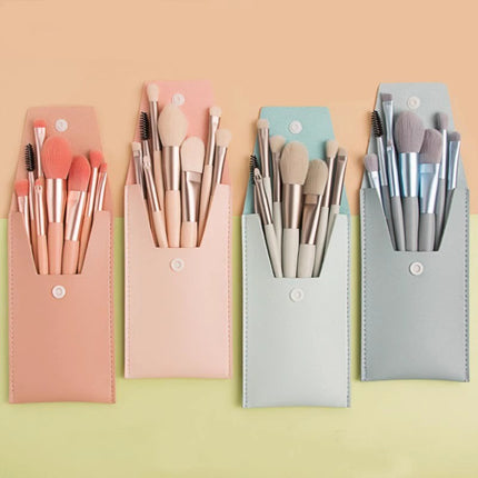 8 makeup brush suit portable short super soft travel blush brush eye shadow brush beauty tools for beginners