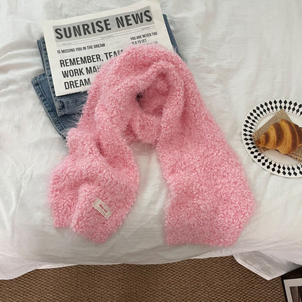 "Puff Ice Cream" Homemade Soft and Waxy Plush High-End Scarf Korean Style Warm Knitted Scarf