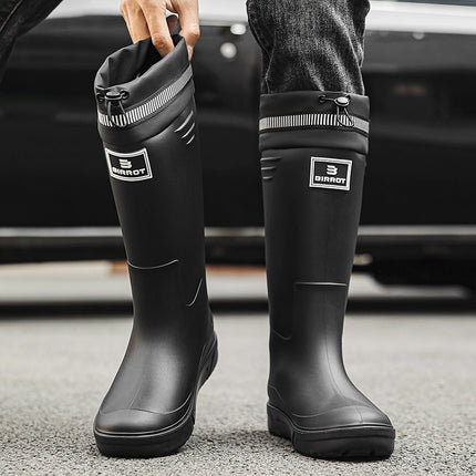 Cross-Border High-Top Rain Boots for Men, Non-Slip Waterproof Rain Boots for Work, Wear-Resistant Rubber Shoes, Kitchen Car Wash Mouth Shoes
