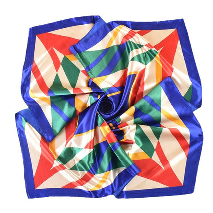2024 New European and American Light Luxury Geometric Printed Scarf Sunscreen High-end Imitation Silk Scarf 90 Sade Large Square Scarf Batch