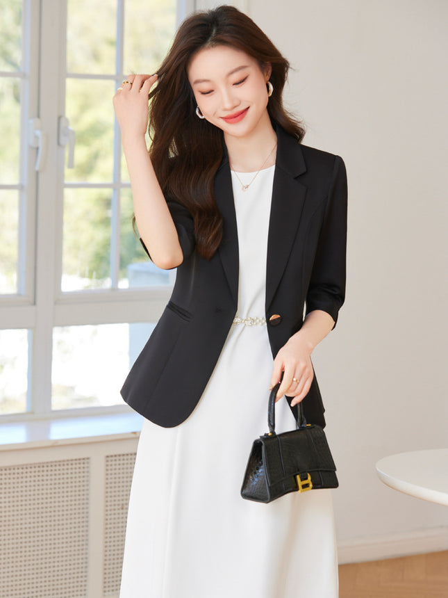 White suit jacket for women Spring/Summer 2024 new professional suit goddess style suit dress formal wear two-piece suit