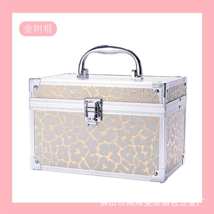 Professional ear picking and foot washing KTV practical toolbox single open double-layer cosmetic case with mirror beauty eyelash storage box