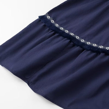 2024 New Summer Women's Clothing European and American Style Fashionable Casual Deep V Tassel Sleeveless Waist Dress