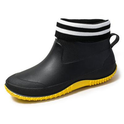 Korean Style New Arrival Short Rain Boots Women's Waterproof Non-Slip Women's Rain Boots Kitchen Water Boots Adult Thick-Sole Wear-Resistant Rubber Shoes