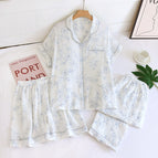 Ds996 crepe lapel flower branch home three-piece set / M fit around 45-57.5kg