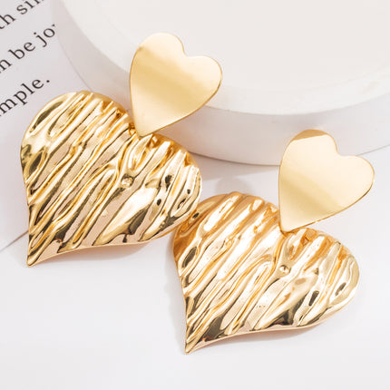 Cross-border fashion simple atmosphere earrings geometric love stars multi-layer earrings s925 silver needle exaggerated niche earrings