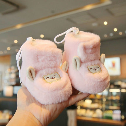 Baby Shoes Autumn and Winter Fleece-Lined Thick Plush Cotton Shoes Non-Falling Boots 0-6-12 Months Male and Female Baby Soft Sole Toddler Shoes