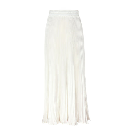 2025 new European and American foreign trade women's satin metallic luster pleated skirt long organ skirt long skirt skirt