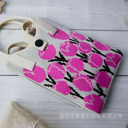 Girl's Heart-Shaped Knitted Crossbody Bag