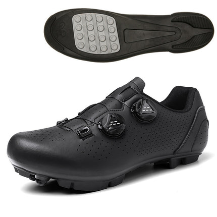Road Mountain Men's and Women's Locked Bicycle Shoes, Lock-Free Shoes, Hard-Soled Spinning Cycling Shoes, Gym Black